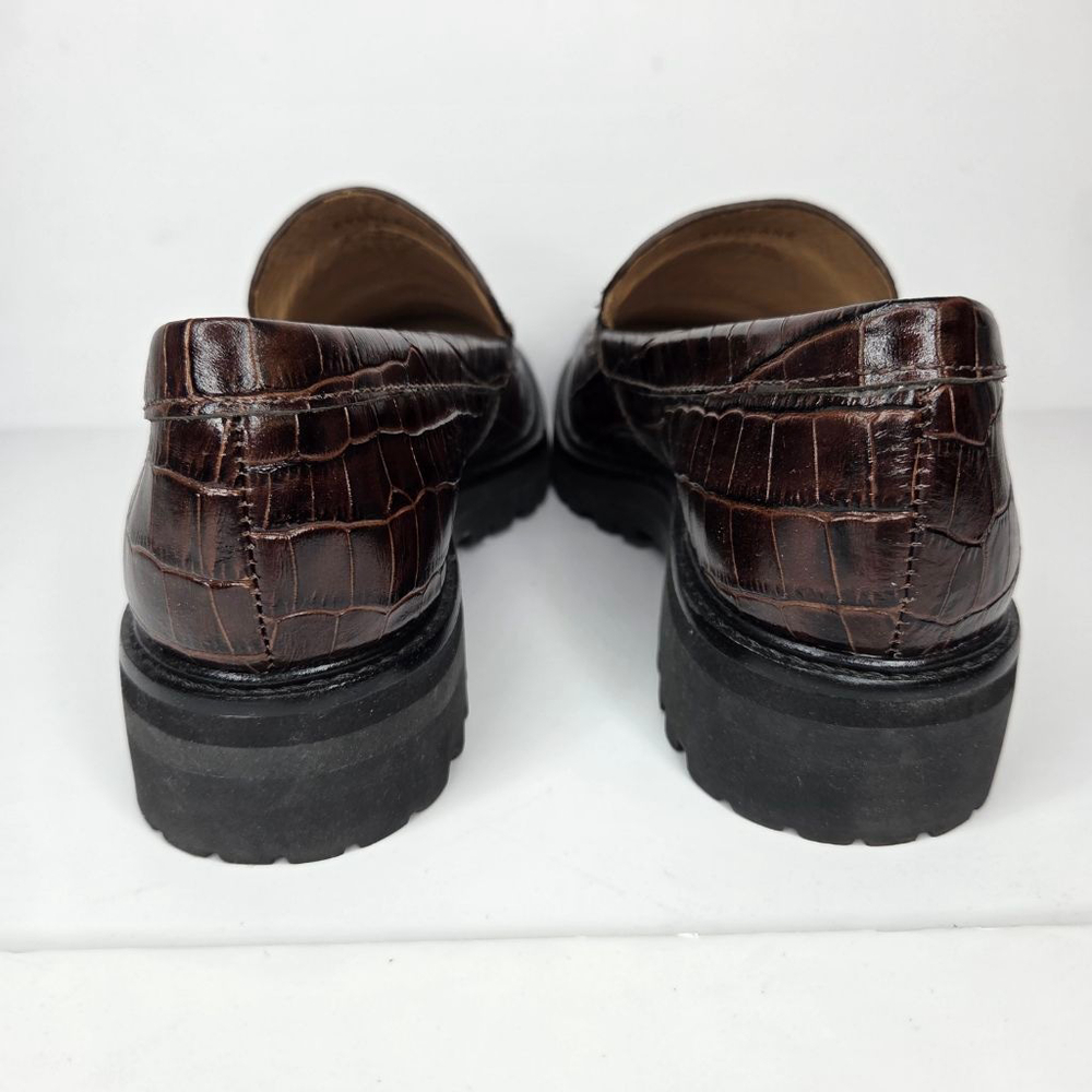 Everlane The Lug Loafer Brown Croc Embossed Women's Size 9.5 Euro 40 Platform - Picture 8 of 13